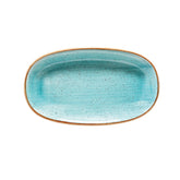 Bonna China Sea Blue 6" x 3.5" x h:0.75" Oval Blue Porcelain Platter (Set of 2)
